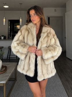 Saga silver fox real fur