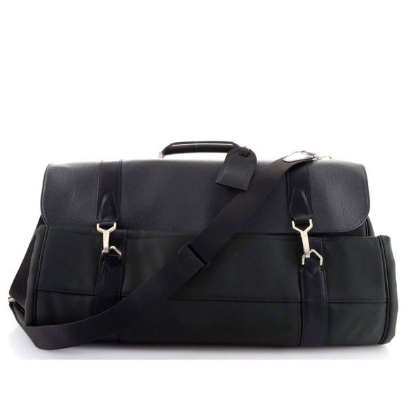 Louis Vuitton Noir/Vert Taiga Portable Gibeciere Garment Travel Bag GM