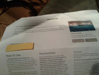 2 tickets to Catalina