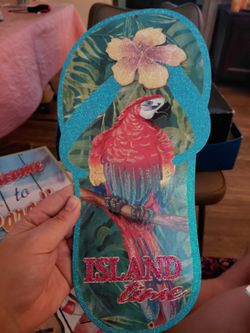 Island Time Flip Flop Decorative Sign