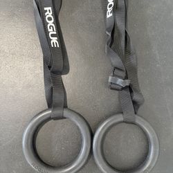 Rogue Fitness Black Echo Rings W/ Straps 