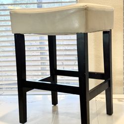 Cream Leather Stool