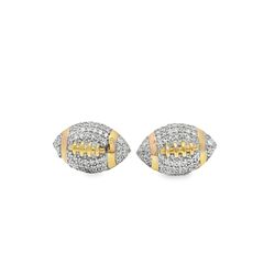 10k Yellow Gold Diamond Earrings with Oval Cut Diamonds 1/3 ctw