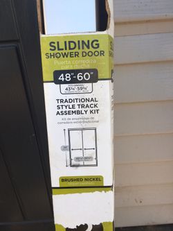 New Sliding Shower Door Frame Brushed Nickel