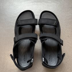 Clarks Men Wesley Leather Sandals- Size 12