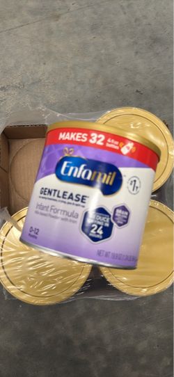 Enfamil gentlease baby formula 20 oz cans makes 32 four oz bottles each can