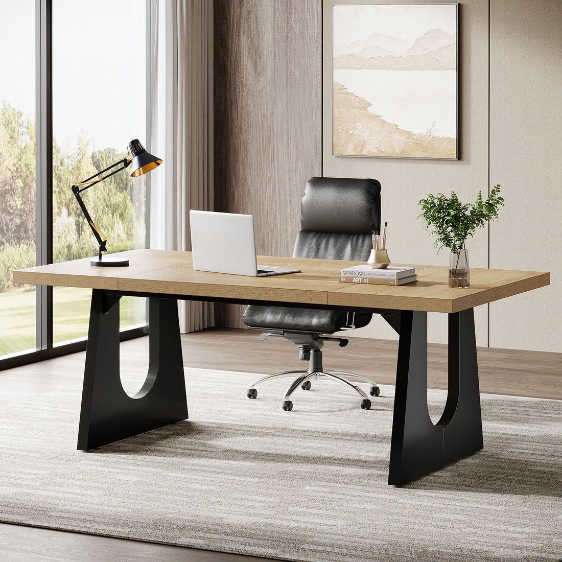 70" Executive Desk, Modern Computer Office Desk Workstation