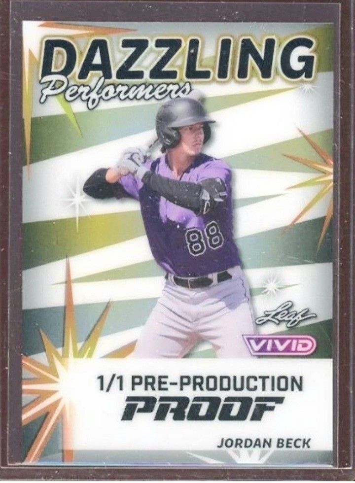 Really Nice And Rare Leaf Metal Dazzling 1/1 Jordan Beck Rookie Cards... Mint.!!!
