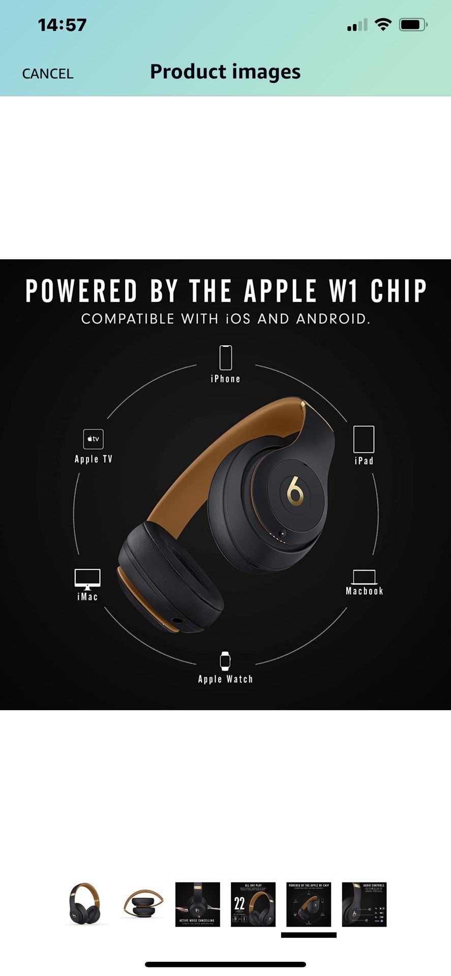 Beats Studio3 Wireless Over-Ear Headphones skyline collection shadow grey