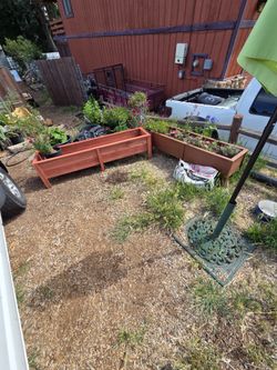Handbuilt raised cedar flower boxes!!