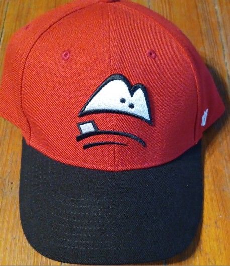 Lansing Lugnuts Hat Cap Snapback Red Black Oakland A' Minor Team