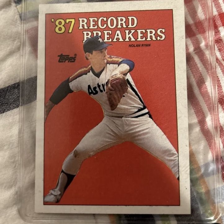 1988 Topps Baseball Card #6 Nolan Ryan 87 Record Breakers Error Card