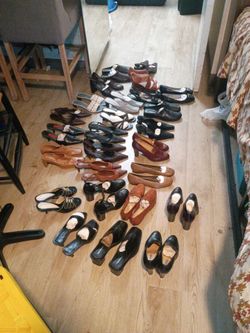 Size 6 women's shoes leather various brands