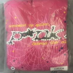 pink sp5der hoodie
