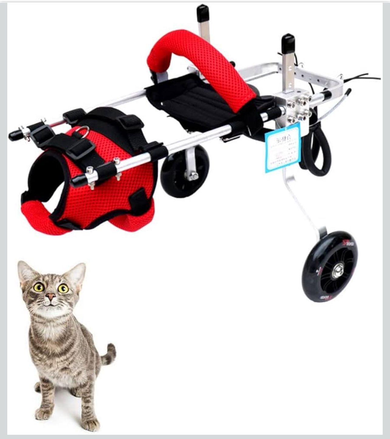 Cat Wheelchair Adjustable 2 Wheels Pet Wheelchair Lightweight 