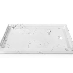 1596  60x32 Inch Shower Base, Right Drain Single Threshold Alcove Shower Pan, Non-Slip Surface for Bathroom Safety, Easy-to-Clean, Acrylic Fiberglass,