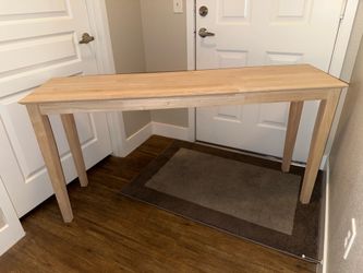 Brand New International Concepts Solid Hardwood Parawood Unfinished Console Table Natural 60 X 16 X 30
