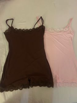 Lace Trim Cami Rompers