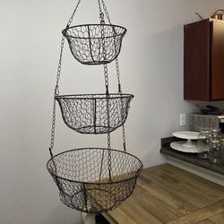 Three-tier Hanging Fruit Basket Or Organizer