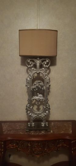 Antique Victorian Cast Iron Lamb & Weeping Willow Lamp - Rare Salvage