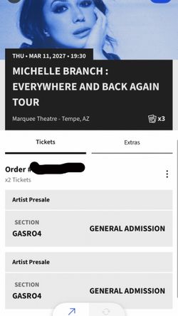 Michelle Branch GA Ticket