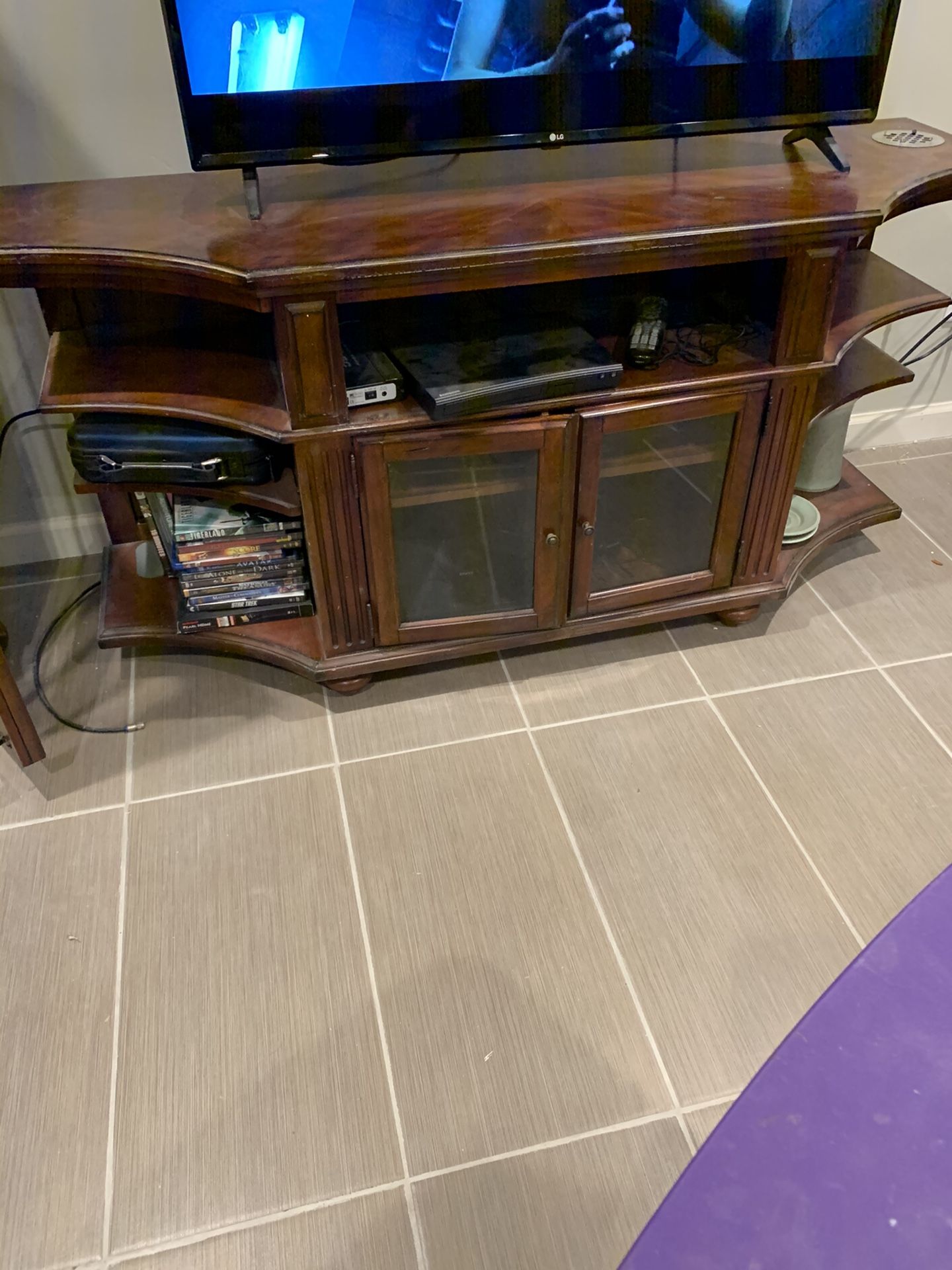 All wood TV stand