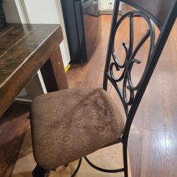 Large Solid Wood Dining Table W/6 Chairs