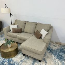 Gray Sectional Couch with Reversible Chaise