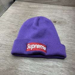 Supreme Purple Beanie Hat
