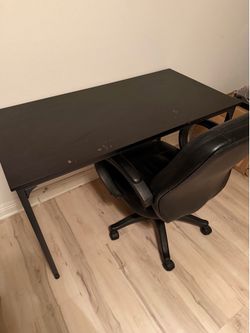 Black Desk/Black Office Chair