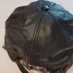 Black Leather Cap Unisex 