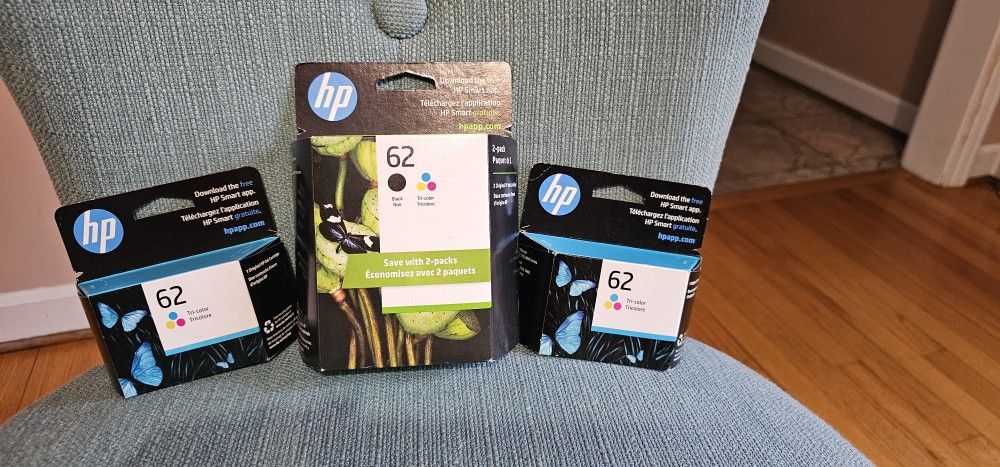 Hp 62 Tri-color And Black Inkjet Cartridges