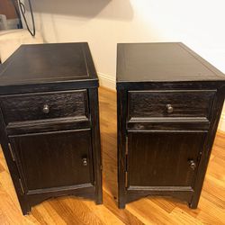 Black Antique Nightstand/ Storage Tables