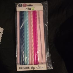 ELLO  8 Packed Reusable  Straws New