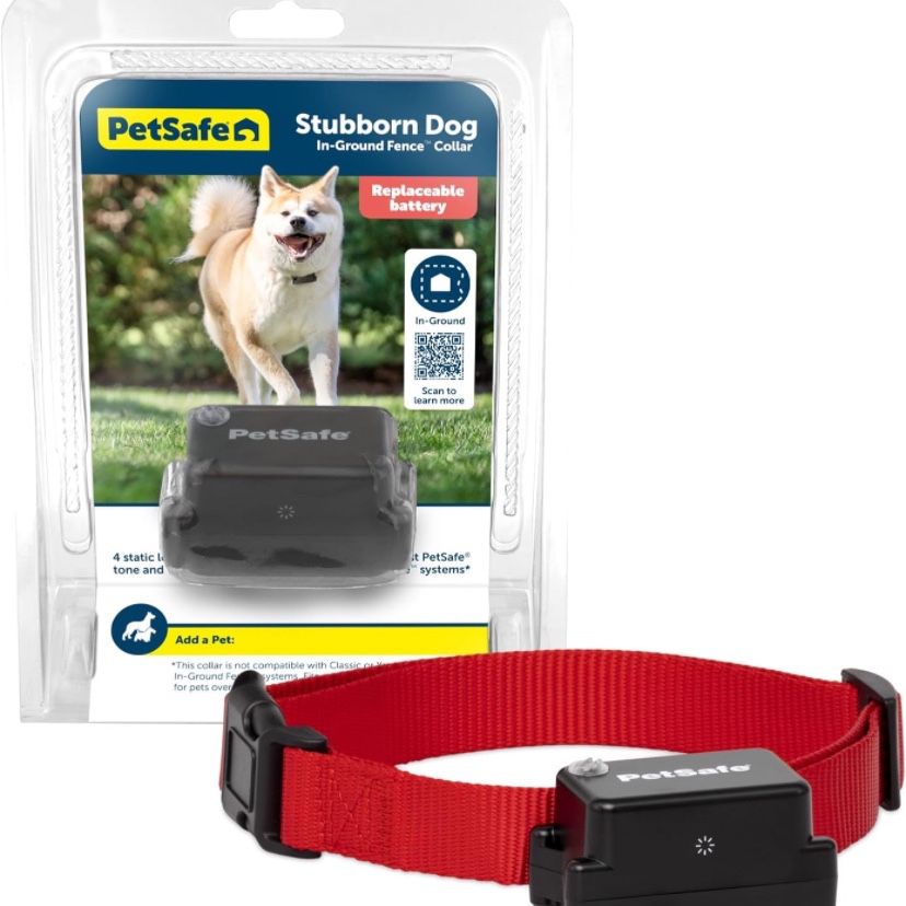 PetSafe Stubborn Dog Pet Fence Receiver Collar Only - In-Ground Fence Collar, Waterproof - Tone, Vibration & Static Correction for Dogs 8lb and Up - F