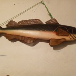 Vtg. Painted Resin Fish Sculture