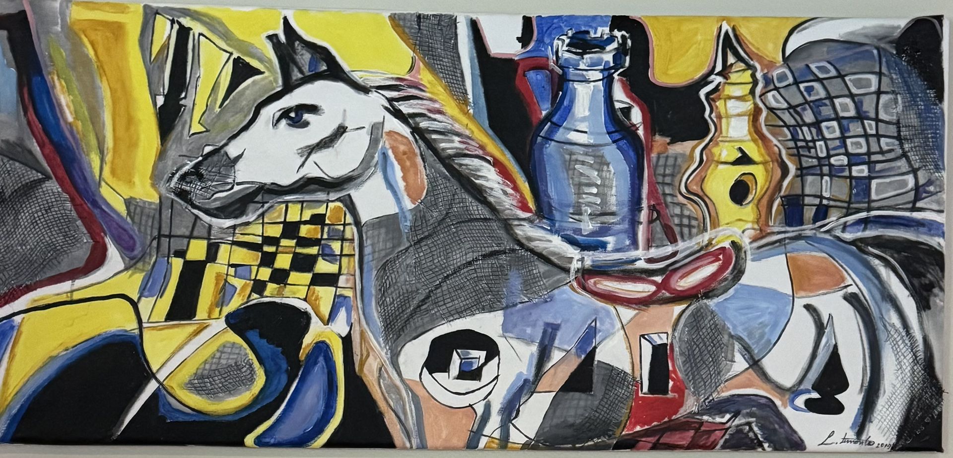 Original Acrylic Painting By Cuban Artist 22” X 48”