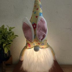 Whimsical Lighted Gnome Lime Table Top Decor, 14.5" H