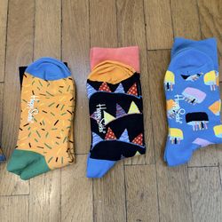 Happy Socks Colorful Birthday 3-Pair Gift Set Sprinkles Cake NIB