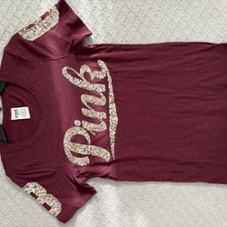 PINK Maroon And Gold Tshirt