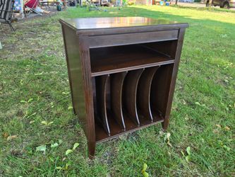 Vintage Mahogany Record Stand / Vinyl LP Storage Cabinet