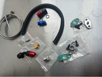Universal Turbocharger Stainless Steel 40" 1/8 DPT Oil Feed+21" 10AN Return Drain Line Kit