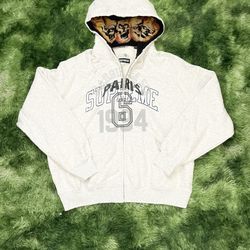 Gray supreme x mason margiela full hood zip up 