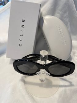 Céline Black Oval Sunglasses with Case and Box