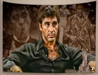 Legendary Movie Gangster Scarface Tony-Inspired Wall Tapestry 20"× 28"
