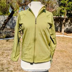 Full Zip Women's Green REI Light Fleece-Lined Windbreaker Outdoor Jacket GUC