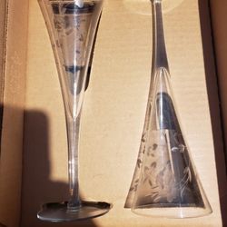 Handblown Champagne Flutes New