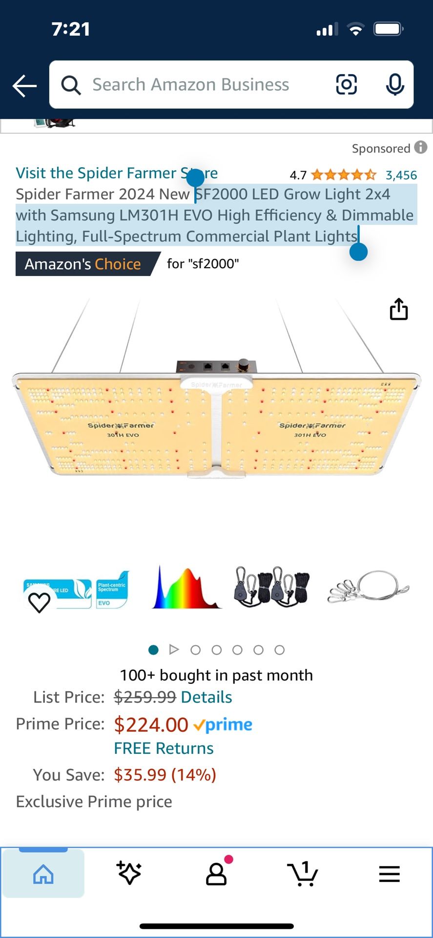 Spyder Farmer Grow Light Sf200