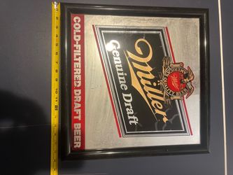 Miller Genuine Draft Framed Bar Mirror Sign