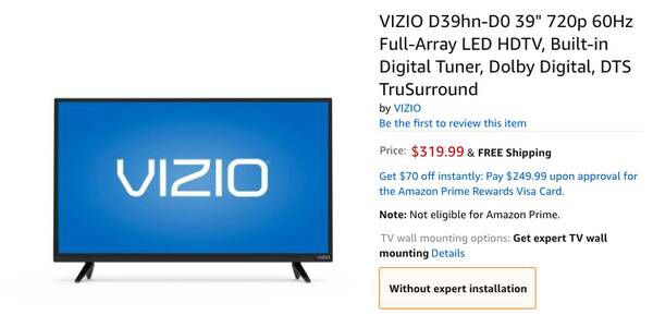 VIZIO 39" LCD HD TV - $20 for PARTS